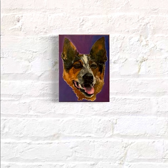 Portrait à l’huile d’un Blue heeler (bouvier australien ) 🐕 - Picture 1 of 2